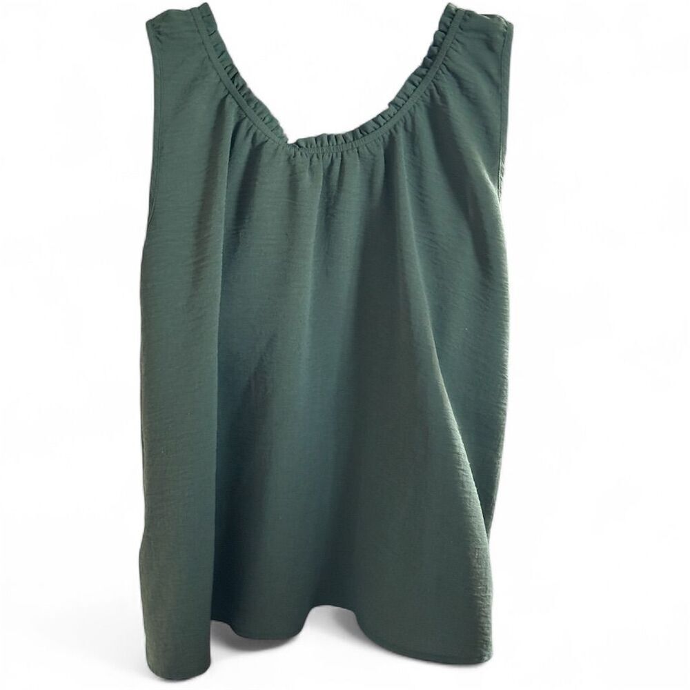 Beacon Apparel Women's Sleeveless Green Button-Up Blouse Size M - Picture 3 of 5